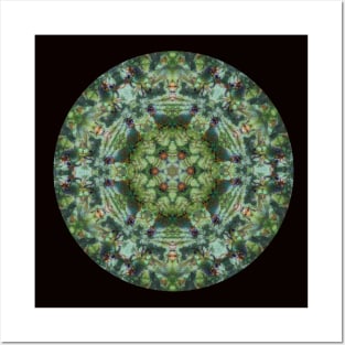 Shades of Green Kaleidoscopic Mandala Number 1 Circle Posters and Art